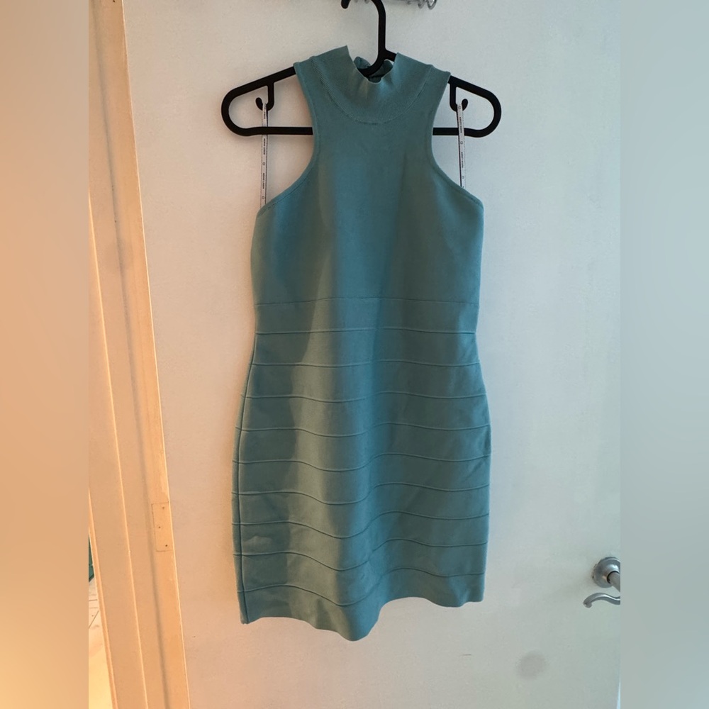 Herve Leger Aqua Bandage Sleeveless Mini Dress